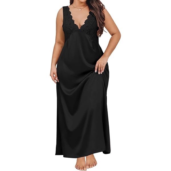 Peignoir Plus Amoureuse Women's Plus Size The Luxe Satin Long