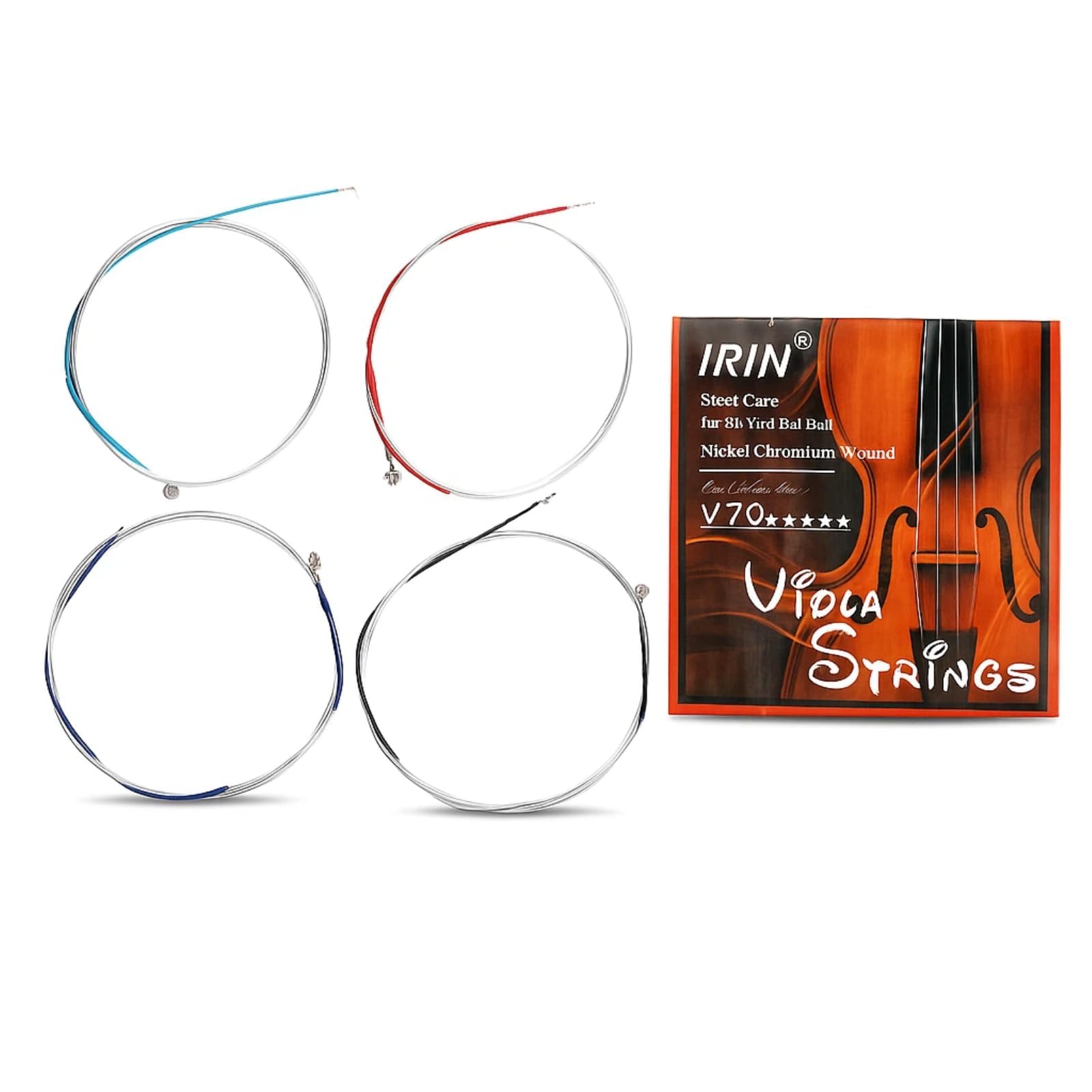 Alomejor Viola String Professional Nickle Viola Strings Set Pack Of 4 for Full Size Viola Instrument Accessories