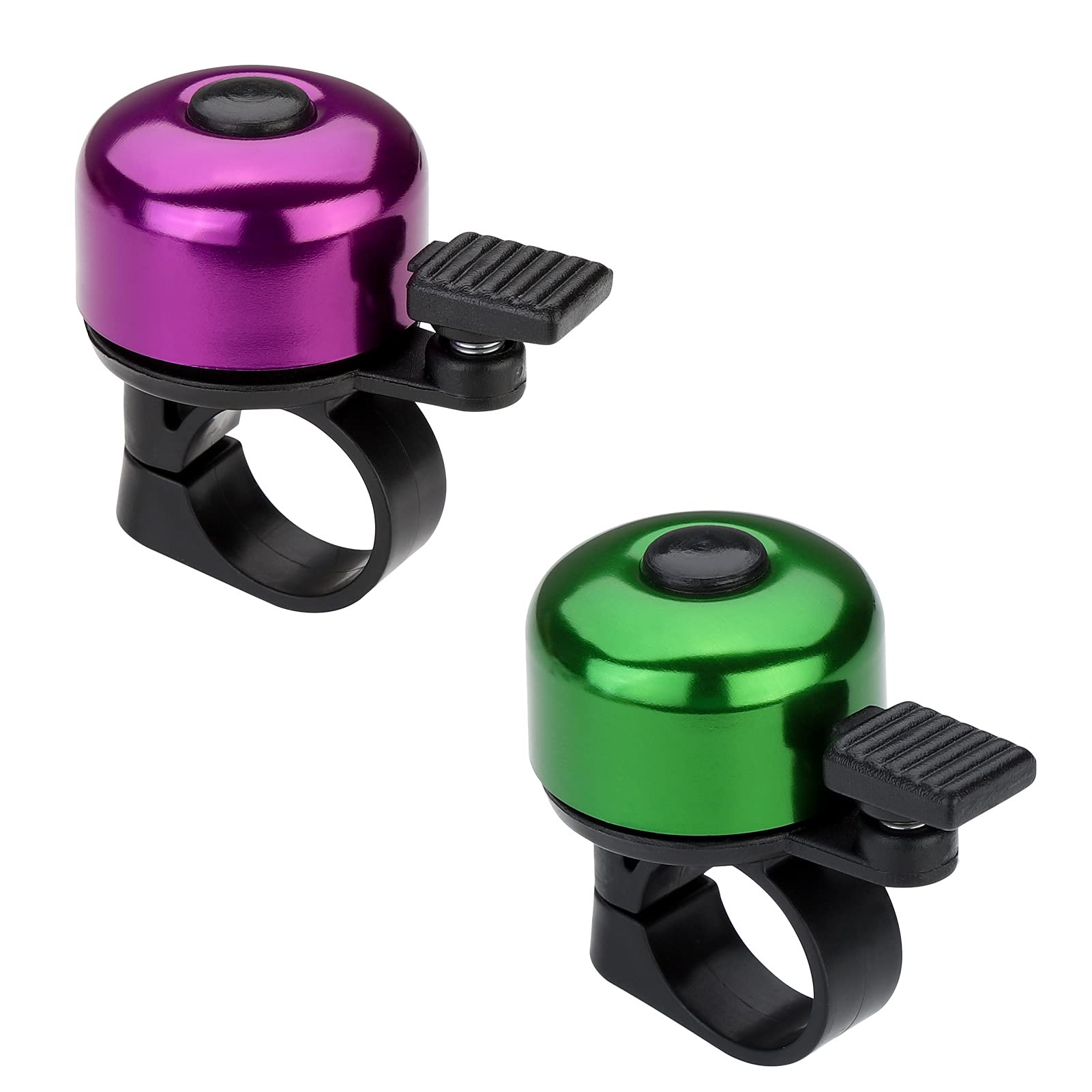 Paliston Bike Bell Bicycle Bell Crisp Sound for Adults Kids Boys Girls Purple & Green — image 1