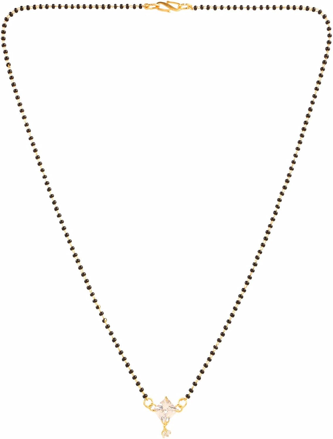 Efulgenz Indian Bollywood Traditional Gold Plated American Diamond CZ Mangalsutra Pendant Necklace Jewelry for Women