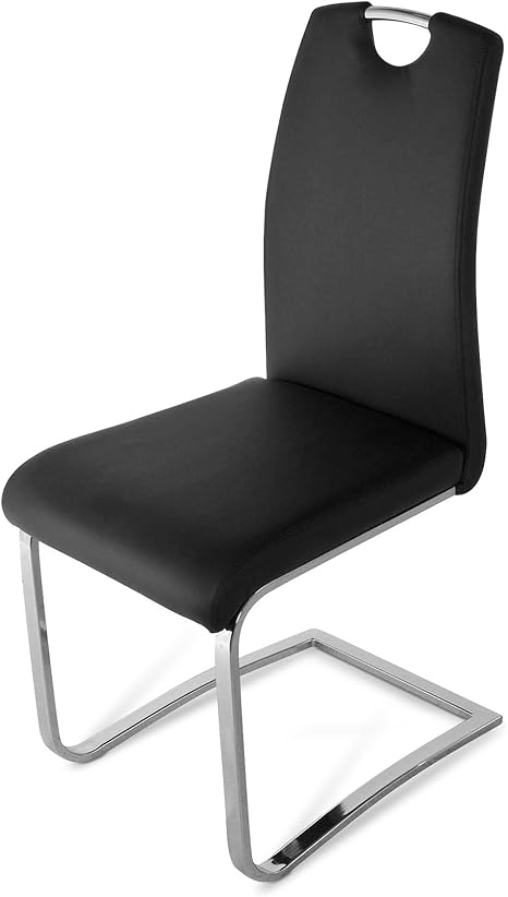 XXS® Möbel Design Stuhl Nicole in schwarz moderner Freischwinger Stuhl
