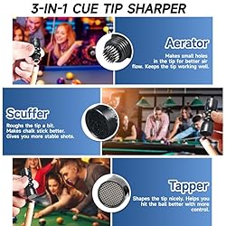 Vastarsky 3-in-1 Cue Tip Tool, Professional Pool