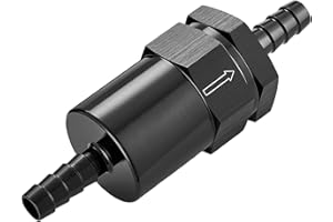 EVIL ENERGY 3/8" Barb Billet Inline Fuel Filter 31 Micron Aluminum Black