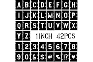 1 Inch Letter Stencils Symbol Numbers Craft Stencils, 42 Pcs Alphabet Stencils Letter Stencil Interlocking Stencil Kit Reusab