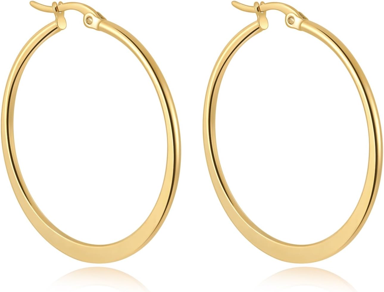 Yumay 9ct Yellow Gold Round Hoop Earrings,Large Fashion Earrings for Women(Hand-Carved&Twisted style).