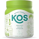 KOS Organic Inulin Powder, Unflavored & Unsweetened Superfood - Vegan Inulin for Prebiotic Intestinal Support, Digestive Health Promoting - USDA Certified, Non-GMO, Soy & Gluten-Free, 112 Servings Bag