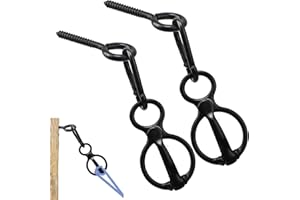 HDYEGY 2pcs Horse Tie Ring, Heavy Duty Tie Ring Horse Training Equipment with Eye Bolt,Quick snap,Humane and Safe Tie Way,Black