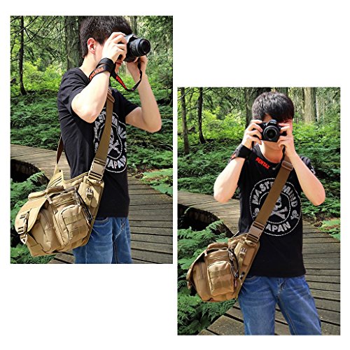 Camera Bag, Qcute Tactical Bag, Shoulder Messenger Bag, Waterproof Multifunctional Sling Bag with Liner, Fit for Hiking, Outdoor Sports, Daily Service and Military Affairs