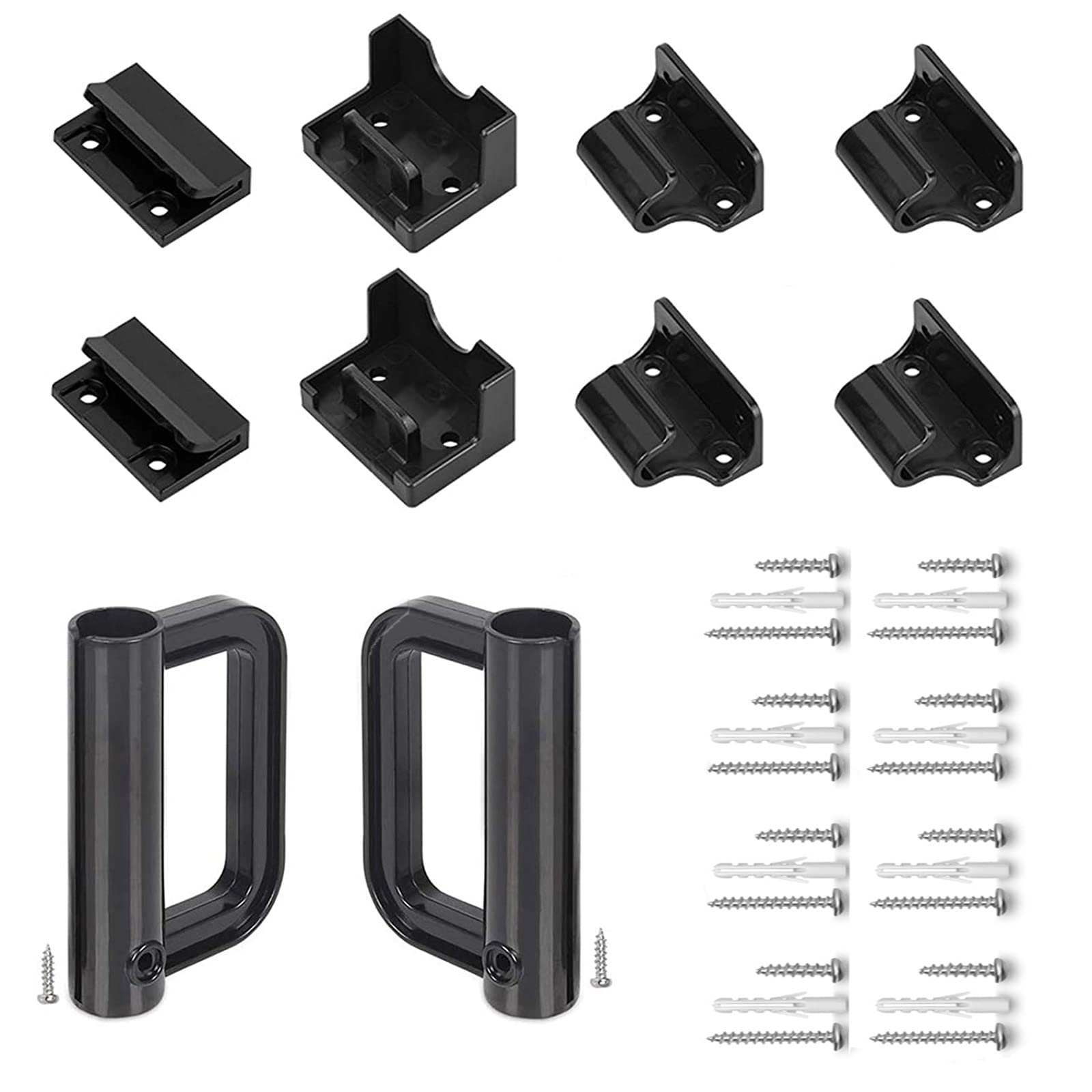 Photo 1 of GRENFU Retractable Baby Gate Replacement Hardware Retractable Dog Gate Full Set Wall Mounting Accessories Brackets Latches Black A32 A32