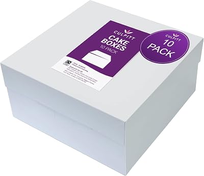 Culpitt 10 White Cake Boxes with Lid 10 Pack 25.4cm x 15.2cm