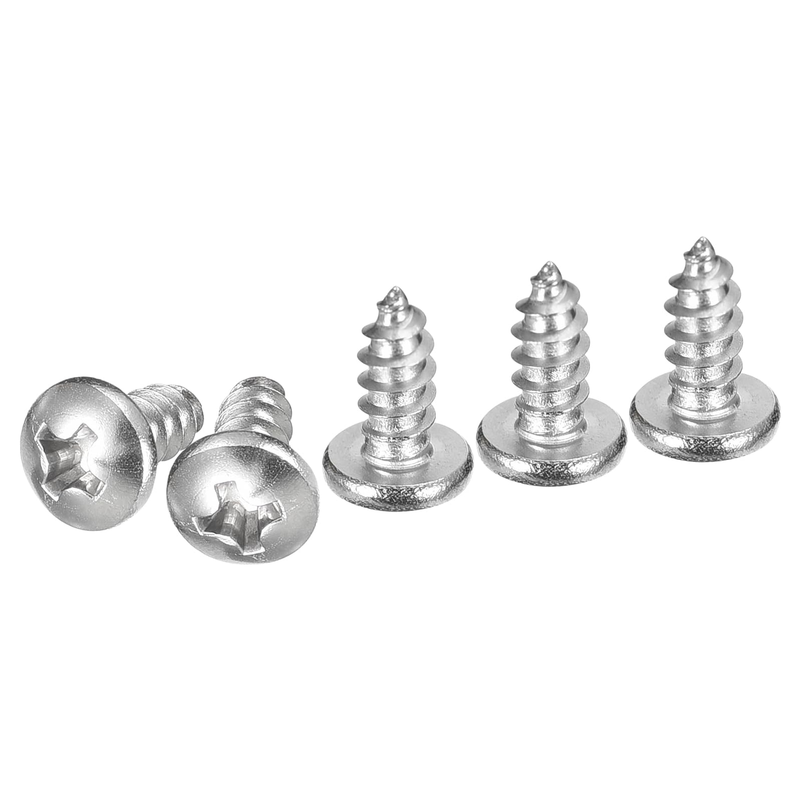 DTGN #7x3/8" Phillips Pan Head Self-tapping Screw - 100Pack - Bright Finish 304 Stainless Steel Sheet Metal Screws Wood Screws — image 1