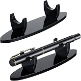Chinco 2 Pcs Acrylic Pen Holder Display Stand Pencil Display Holder Fountain Pen Ballpoint Rack Black Desk Pencil Wand Showcase Paintbrush Drying Rack for Home Office (Black)