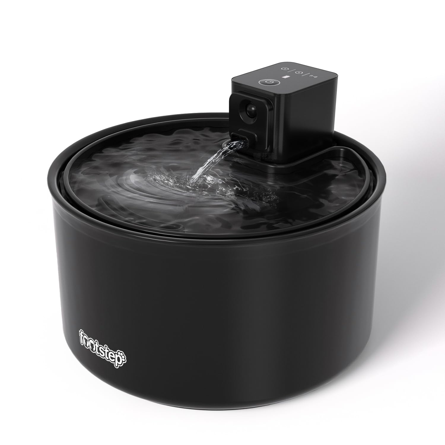 Footstep 自動給水器 猫 セラミック フィルター 水飲み器 3.5L大容量 ワイヤレスポンプ 3つの給水モード 赤外線検知モード 省エネ設計 節水設計 静音 室内用 お手入れ簡単 ABS 活性炭 イオン交換樹脂 (ブラック, Ｍ)