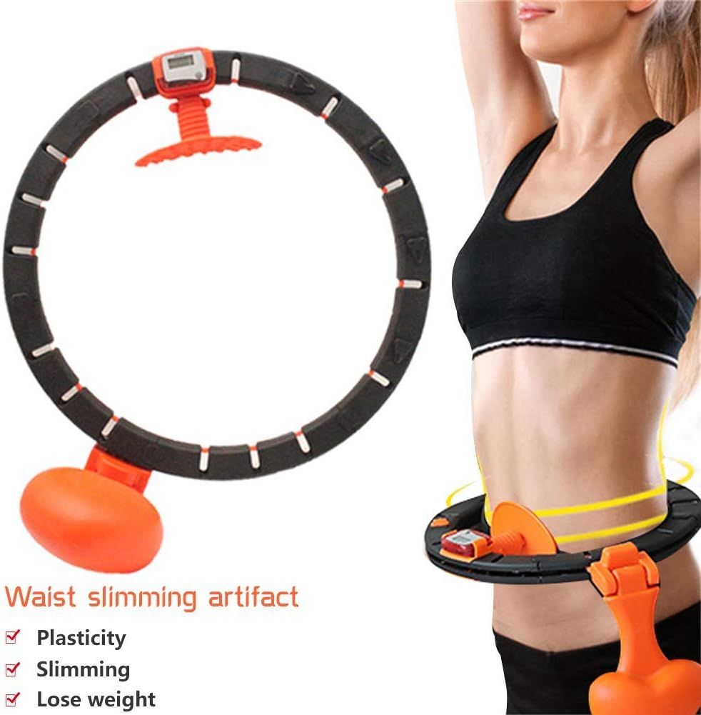 YUGUI Auto-Spinning Hula Hoop, Smart Counting Hula Hoop, with Adjustable Slimming Exercise, for Adults Beginner to Shapes Sexy Waist and Hip