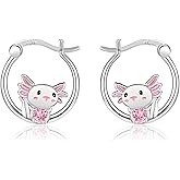 URONE Animal Hoop Earrings for Women Sterling Silver Cute Hypoallergenic Earrings Gifts for Women