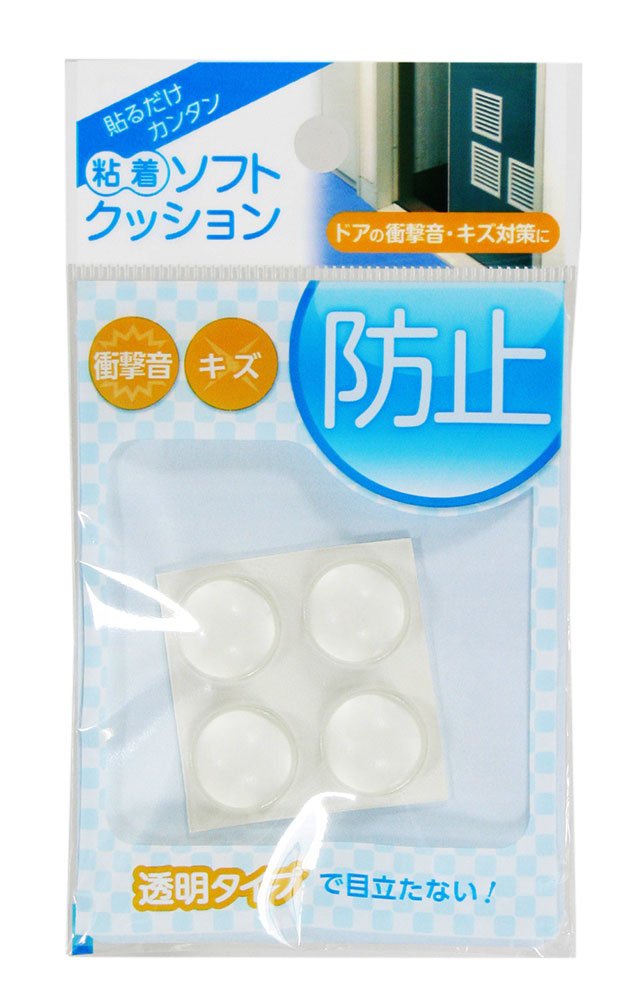 和気産業 粘着 ソフトクッション 透明 丸型16mm 傷防止 衝撃 透明ウレタン CN-004 4個入商品画像