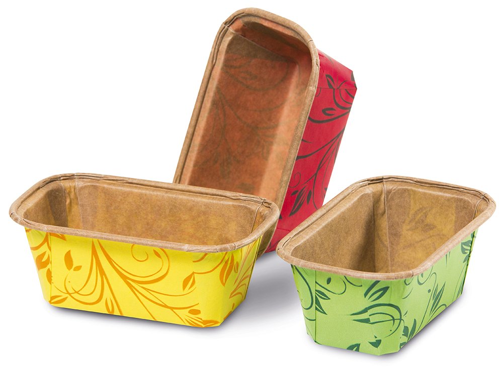 Guardini Disposable, 6 mini-plumcake molds 8x4 cm, baking paper, Assorted colors