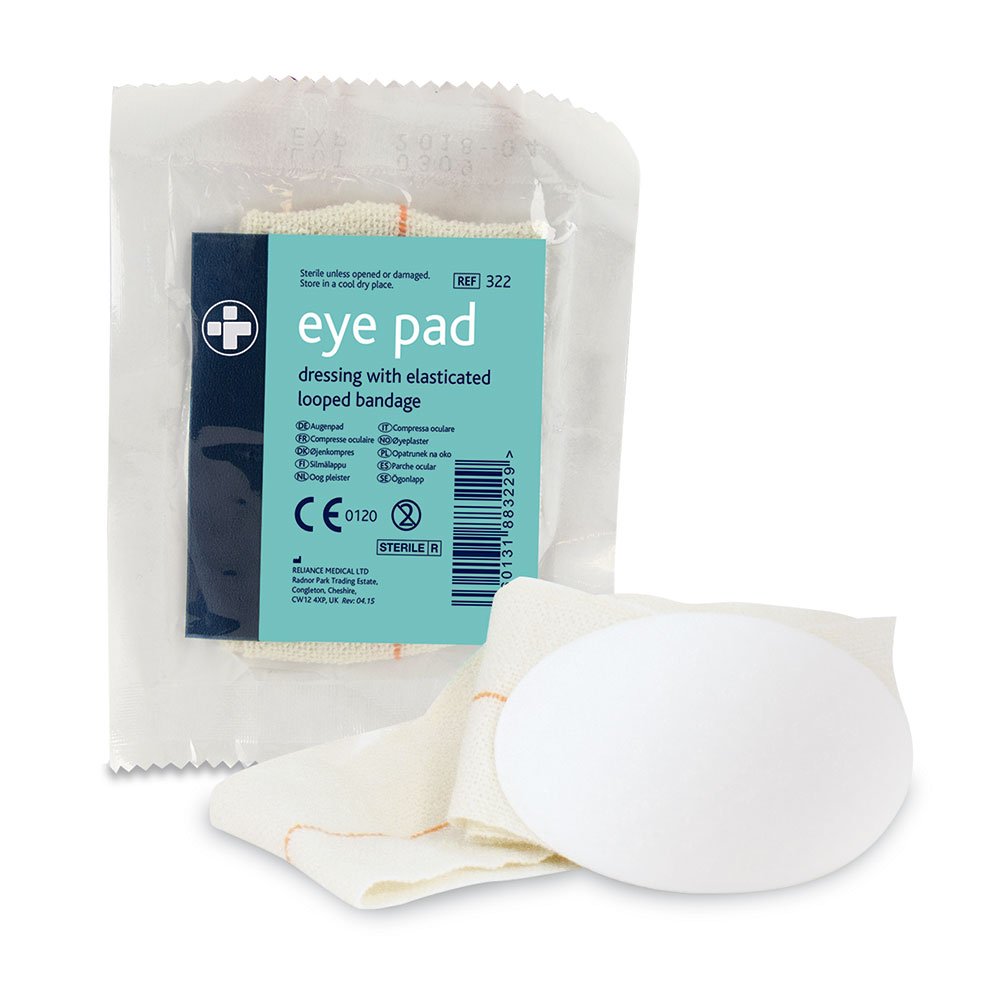 Reliance Medical Sterile Eye Pad - Thick, Comfortable Dressing with Elasticated Loop, Ideal for HSE First Aid Kits, Eye Injuires