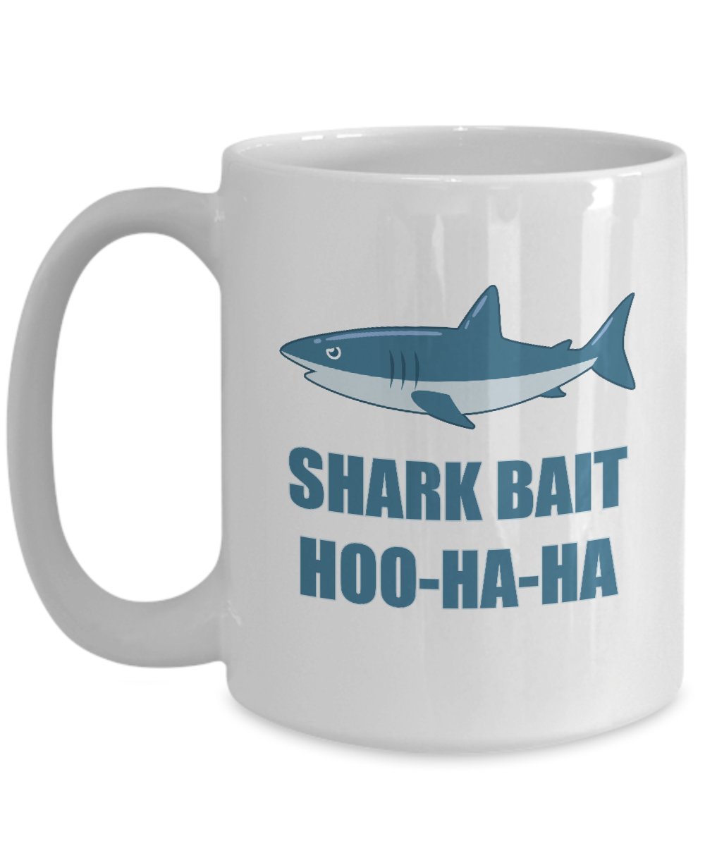 Sharkbait Hoo Ha Ha Great White Shark Bait Funny Mug Gift Coffee Cup Week Sarcastic Finding Nemo