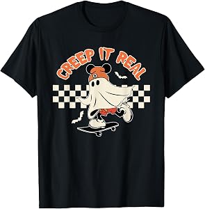 Creep it Real Spooky Ghost Mouse Men Women Halloween T-Shirt