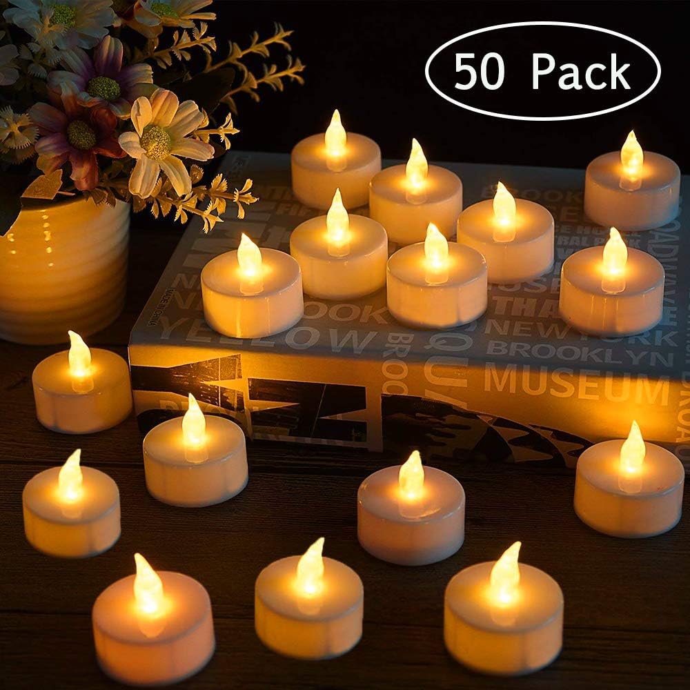 LED Tea Light Candles, 50 Pack Flameless Candle Lights Battery Operated
