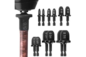 JUDUNA Swaging Tool Drill Bit Set, 2024 New HVAC Repairing Set Air Conditioner Copper Pipe Reamer, Manual Pipe Swage Tool Drill Bit Soft Copper tubing 1/4''， 3/8''，1/2''， 5/8''，3/4''，7/8'' Bits Set (2)