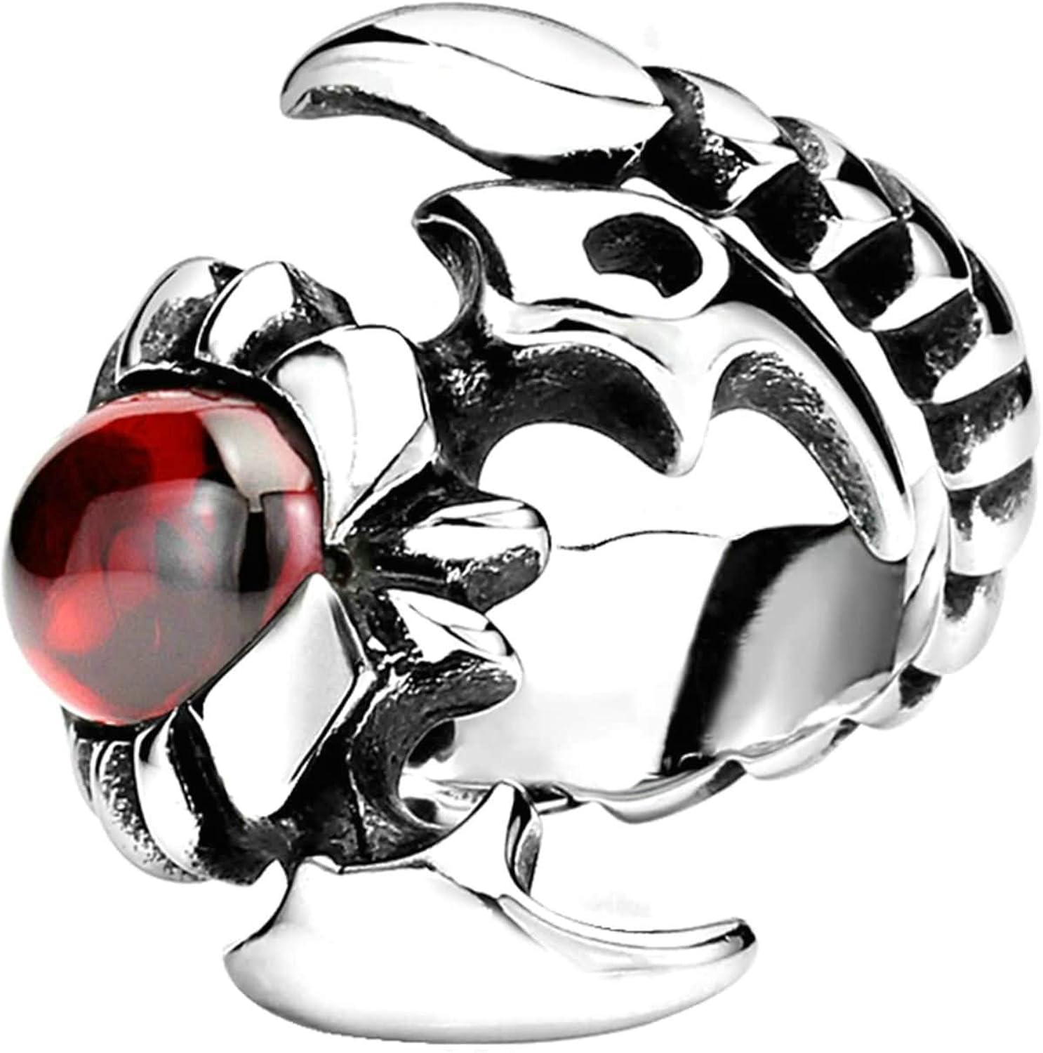Aeici Bague Bague Promesse Homme Scorpion Zircone Rouge/Noir/Bleu