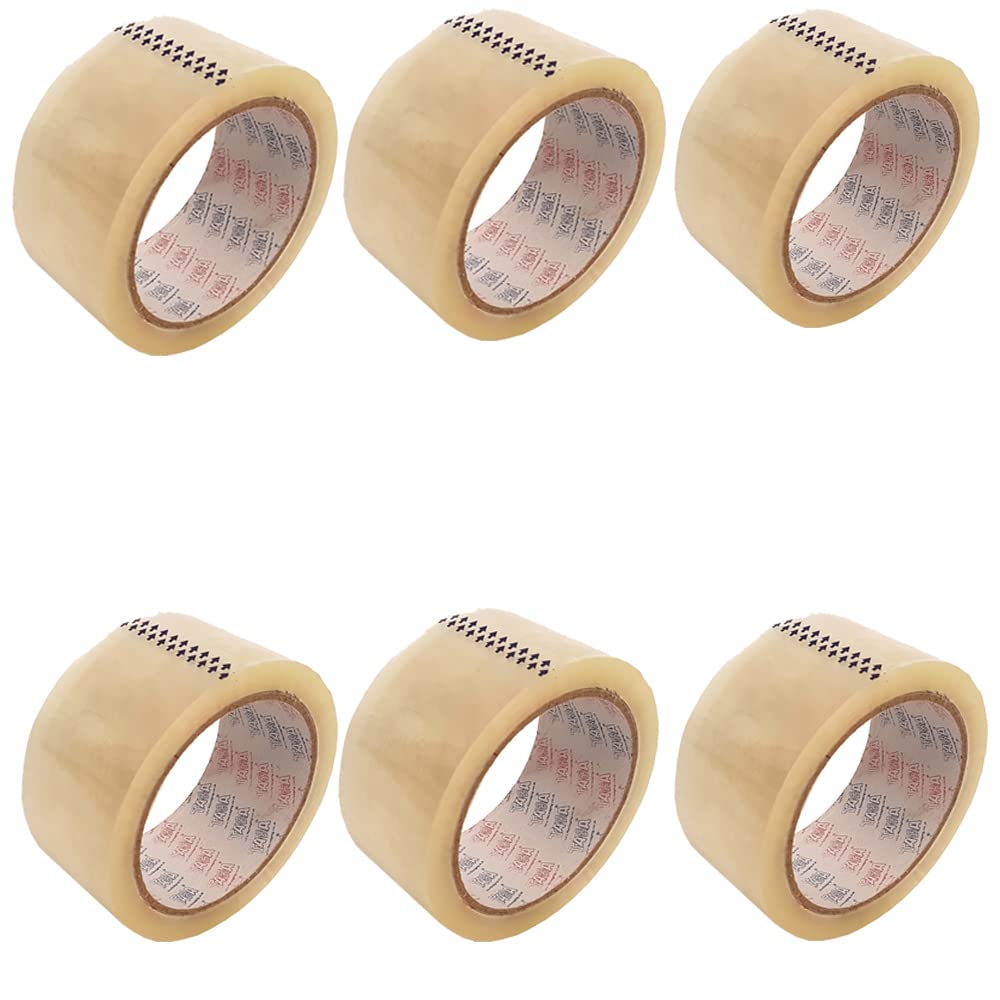 TAHA® 6 Rolls 48MM x 66M (2" inch) Clear Packaging Tape for Parcels and Boxes Heavy Duty Packing Tape Provides a Strong, Secure and Sticky Seal for your Boxes