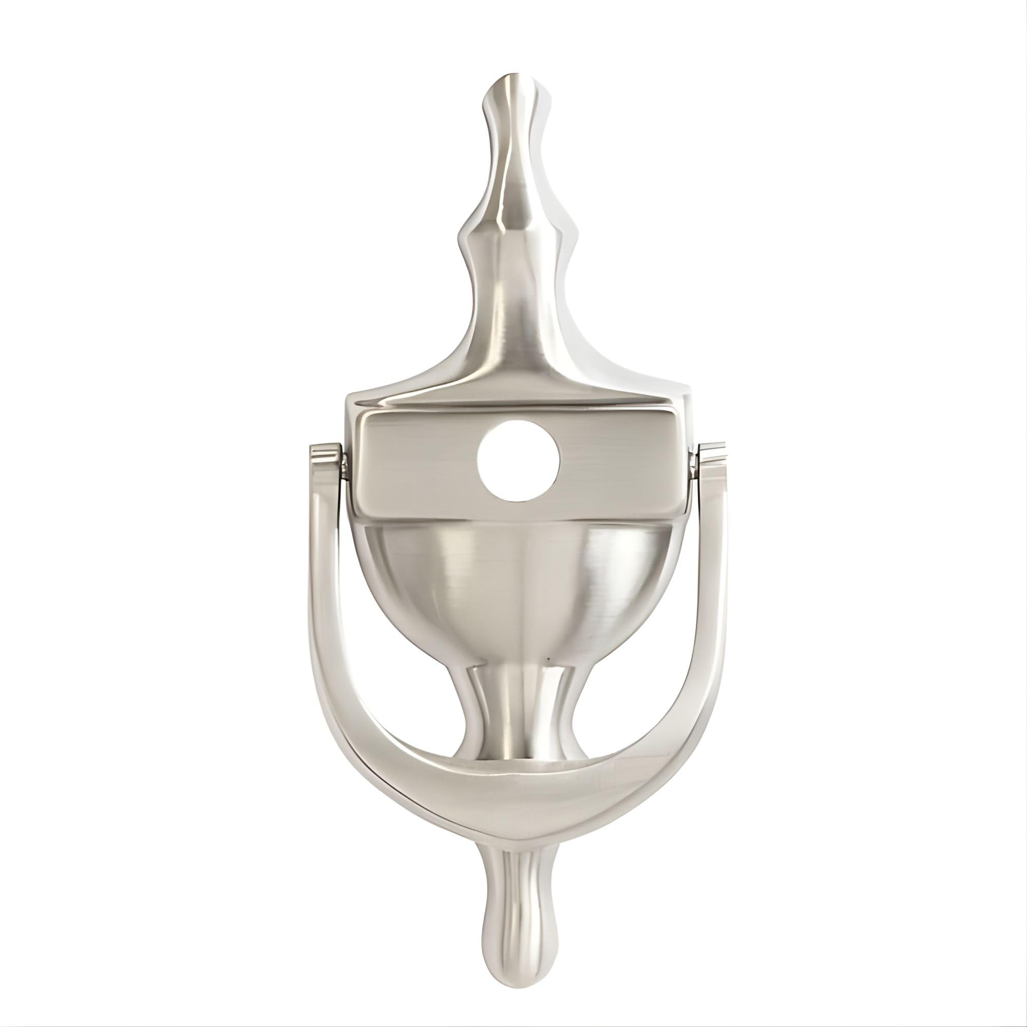 UAP Victorian Urn Door Knocker 6 Inch with Door Viewer Hole for Front Door with Bolt Through Fixings in Satin Stainless Steel Finish