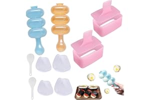 Asphodelia 10PCS Triangle Rice Ball Mold,Rice Ball Shaker,Sushi Making Kit,Kitchen Tools and Home DIY Making Kit Sushi Plates