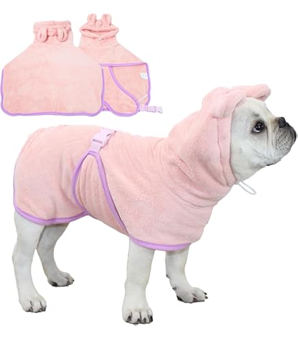 Dog Robe With Hood Dog Bath Towel Super Absorbent Quick Drying