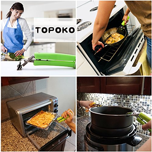 2 Pack Hot Plate Gripper Clips Holder Tongs For Moving Hot Plate Bowls Pizza Pan Air Fryer Microwave Oven with Food Out, Green