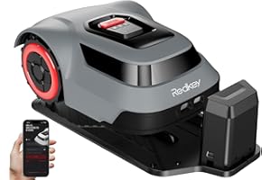 Redkey MGC1000 Robot Lawn Mower with 590ft Boundary Wires for 0.25 Acre (1/4 Acre), 45% Slope, 70Mins Runtime, Auto Recharge, Automatic Robotic Lawn Mower w/Precise Location & Breakpoint Detection
