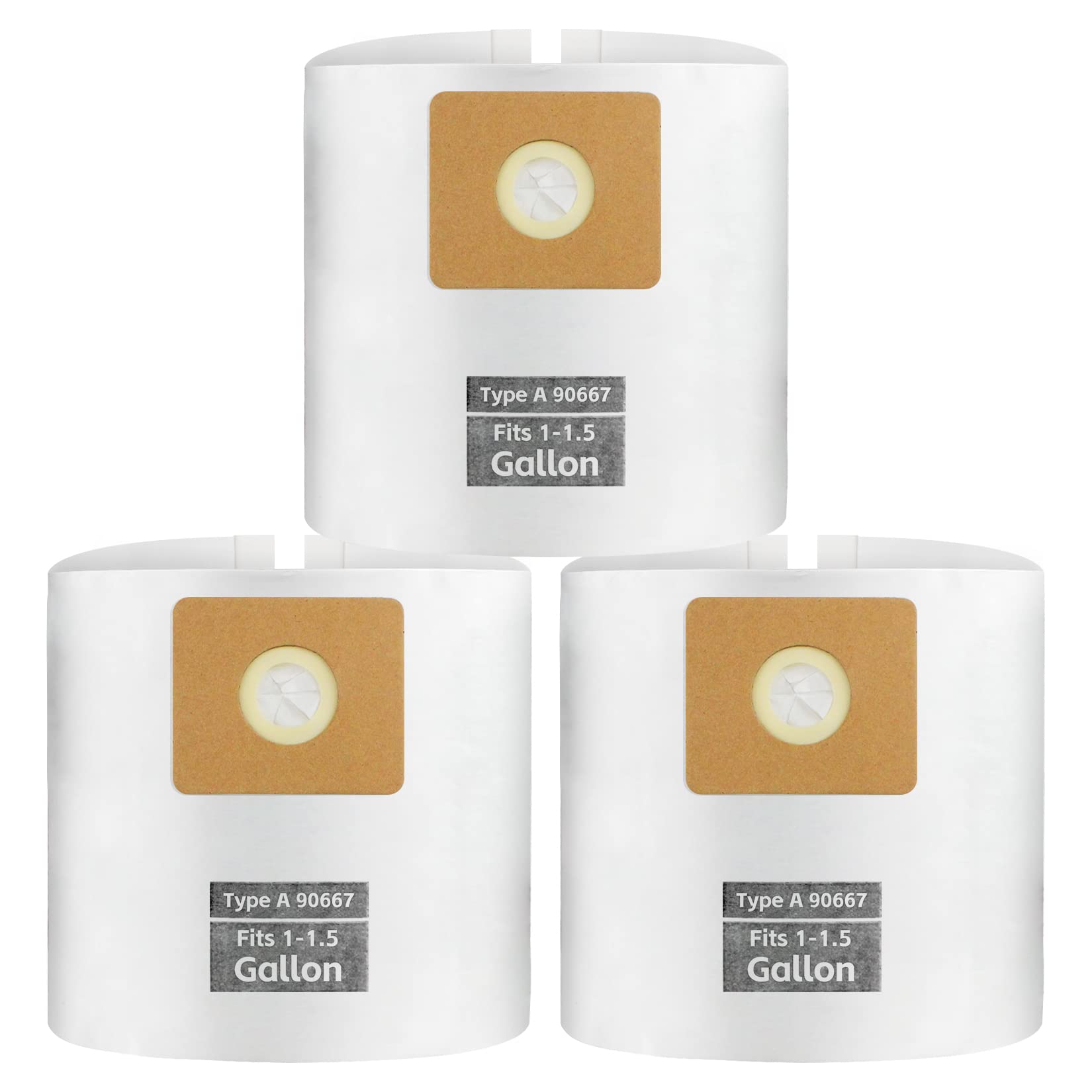 Photo 1 of 3 PCS Preferential Set Shop Vac 1-1.5 Gallon Vacuum Bags, ALYYDBG Type A 90667 9066700 9066733 High Efficiency Collection Bags
