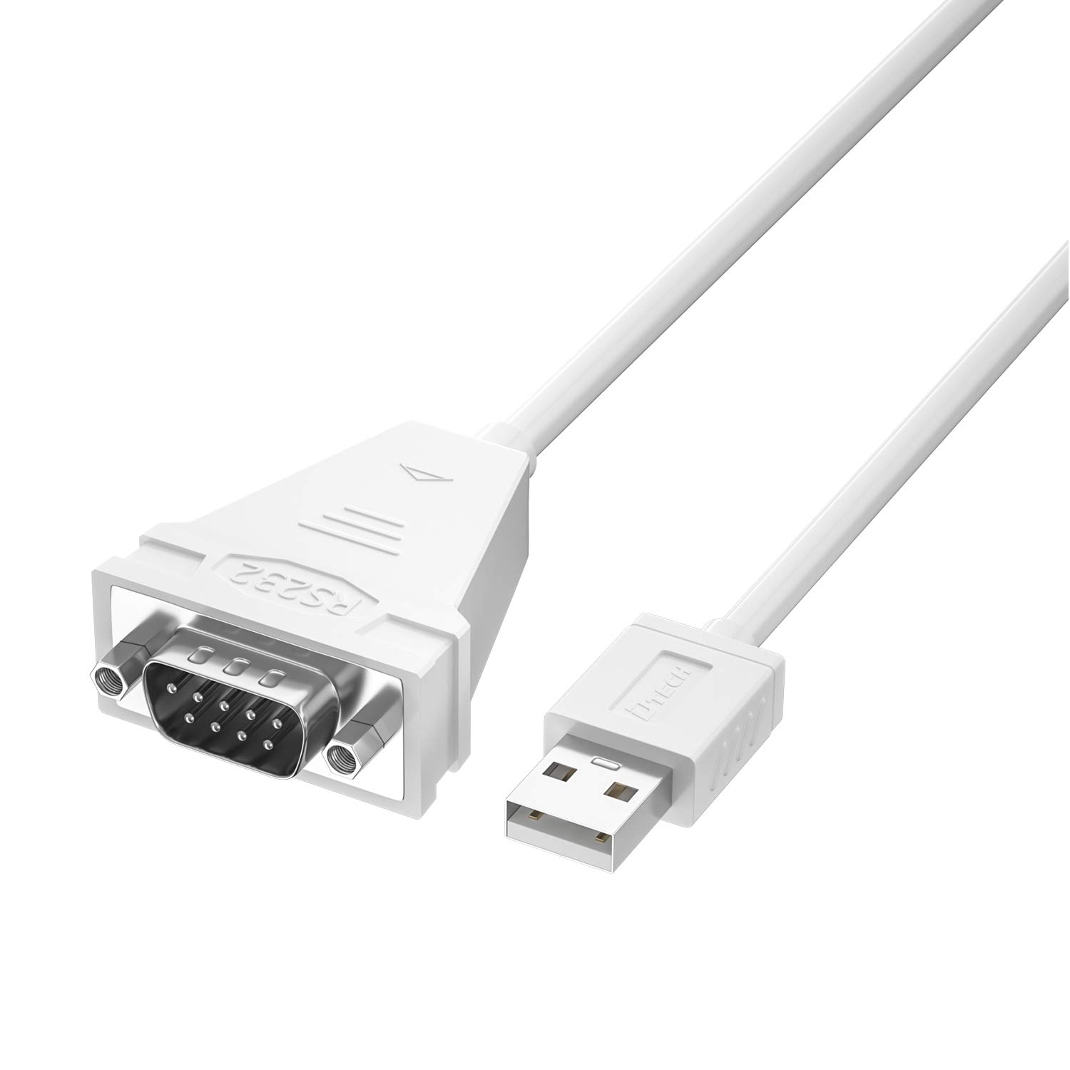 Pzsmocn: Industrial-Grade Nut Type 1.5 M USB 2.0 to RS232 DB9 MaleSerial Cable, Have PL2303GC / ZIT213 Chips, Strong Compatibility, Used for Data Transmission Between Computers and Serial Devices.