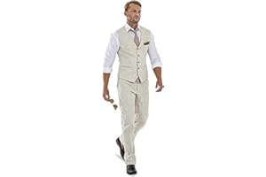 High-End Suits Casual Linen Beige Men's 2 Piece Suits Wedding Suits Slim Fit Groomsmen Tuxedos Summer Linen Vest Pant