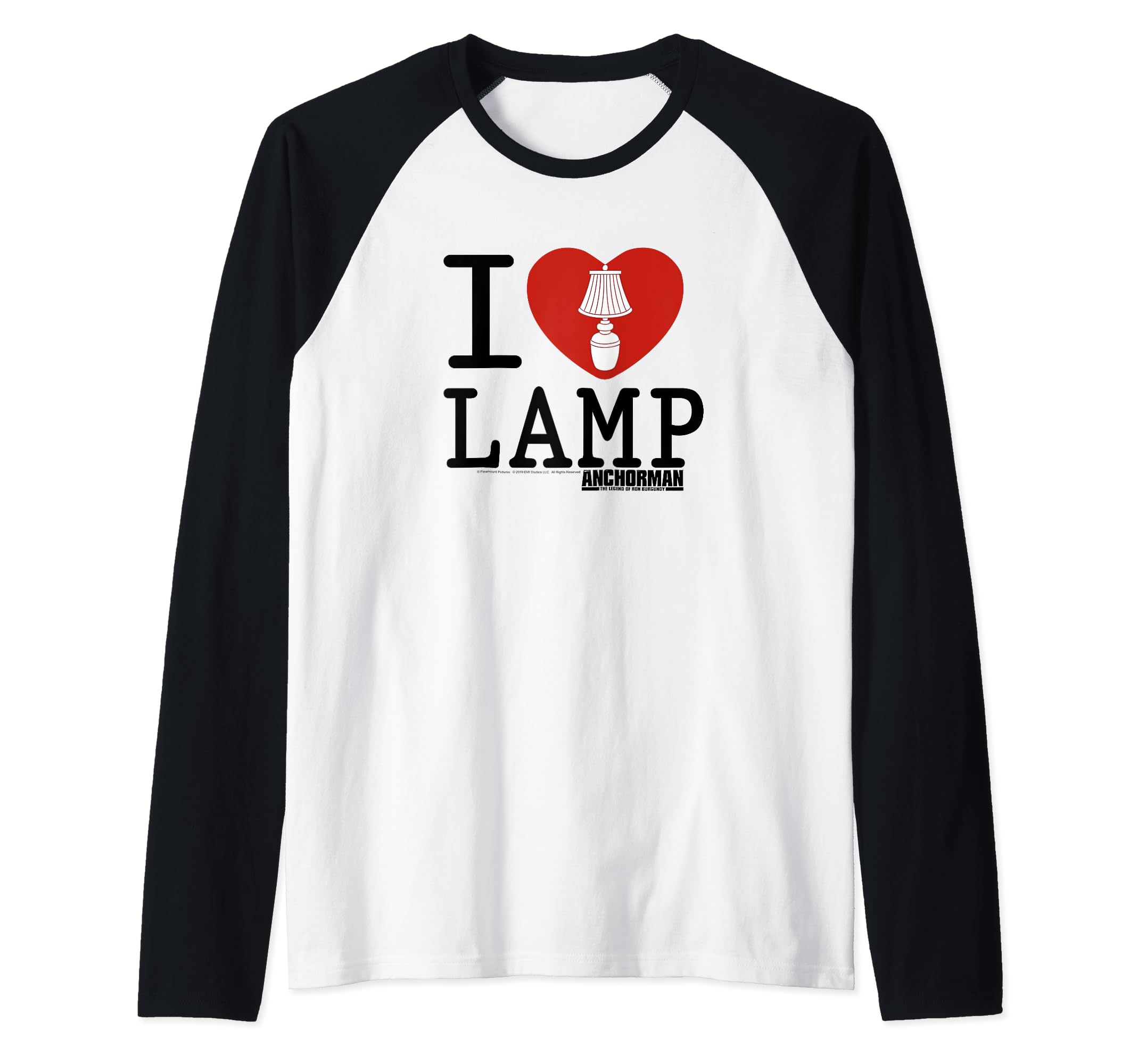 Anchorman I Heart Lamp Icon Raglan Baseball Tee