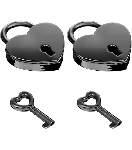 2Pcs Silver Heart Lock with Key Heart Padlock Small Vintage