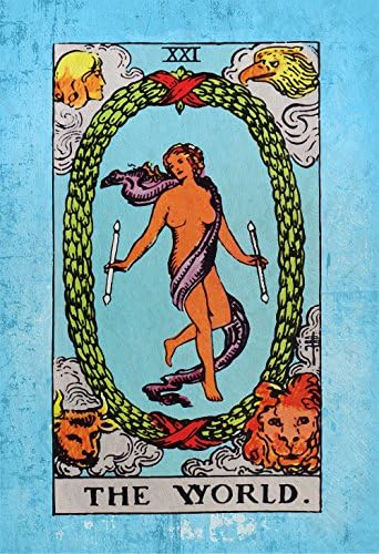 Tarot Print The World Retro Illustration Art Rider Print Vintage Giclee on Cotton Canvas or Paper Canvas Poster Wall Decor