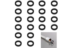20 Pieces Shower Head Washers, 1/2 Inch Rubber Washers for Plumbing Rubber Black O Rings Hose Washer Seal for Shower Head and