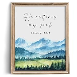 Psalm 23:3 Religious Quotes Wall Art