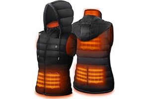 DR.PREPARE Heated Vest, Unisex Winter Hooded Heated Vests Outerwear for Men Women, Lightweight USB Electric Heated Clothing Vest with 3 Heating Levels, Adjustable Size (Battery Pack Not Included)