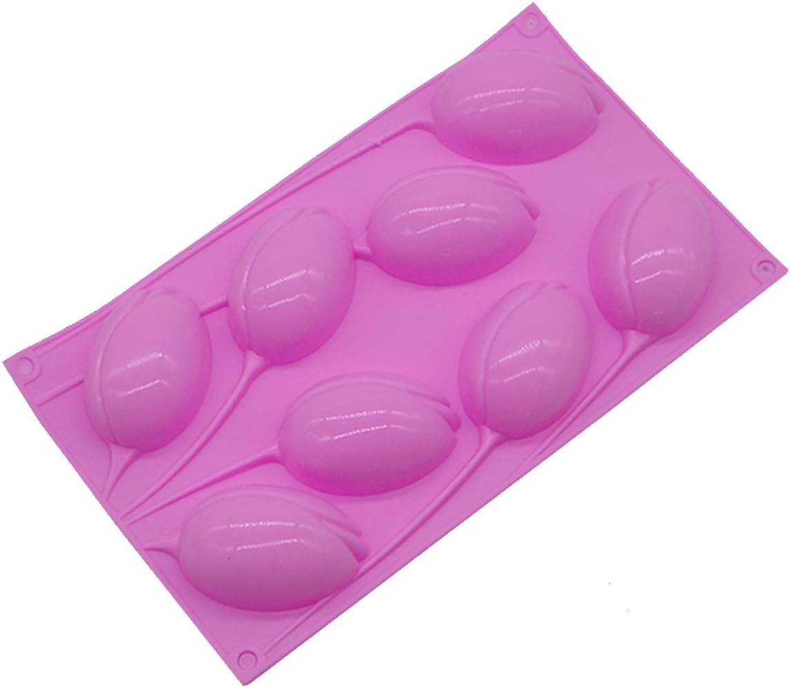 Hojo 8 Cavity Flower Pattern Non-Stick Silicone Mould Tray Muffins for Jelly Cake Ice Cube DIY Baking Trays Bakeware Decoration(Color May Vary)