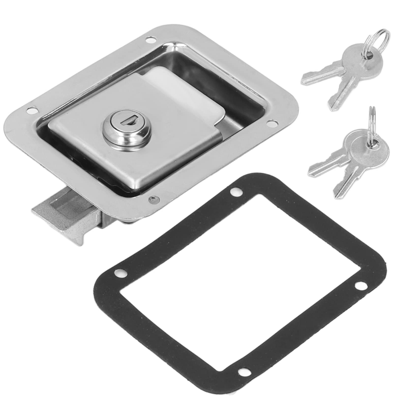 RV Door Latch, Travel Trailer Lock Stainless Steel Flush Mount Paddle Handle Single Point Latch for Toolbox Cabinet Electric Box
