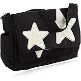 Messenger Bag for Women, Crossbody Y2K Messenger Bag with Star Purse, Large Capacity Tote Shoulder Bags Casual Crossbody