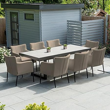 Nova Outdoor Fabric Garden Furniture Dining Set By Hadid 8 Seat