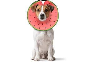 MIDOG Dog Cone Collar for Large Medium Dogs, Soft Inflatable Dog Cone Alternative After Surgery, Adjustable Protective Recovery Cone - Alternative E Collar Does Not Block Vision (Watermelon,S)