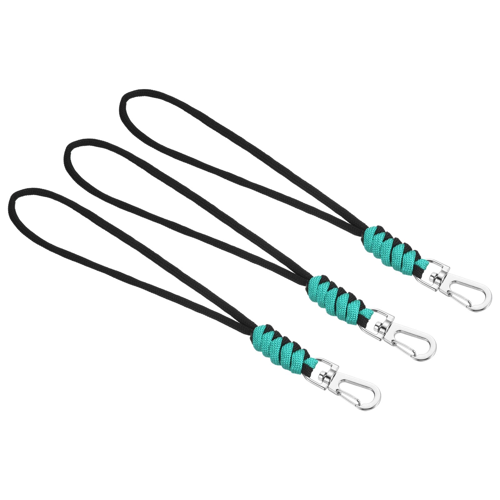PATIKIL Badge Lanyard with Snap Hook 8 Inch, 3Pcs Braided Wrist Keychain Strap for Keys Whistles Wallets, Green