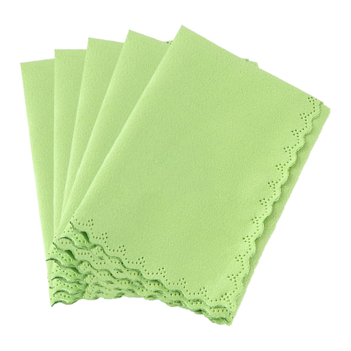 Alnicov 5PCS Universal Microfiber Polishing Cleaning Cloth for Musical Instrument Guitar Violin Piano Clarinet Trumpet Sax Green