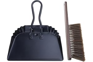 17Inch Metal Large Dustpan and Broom Brush Cleaner Set for Effective Sweeping of Indoor Or Outdoor Area and Pet Hair Sweeping